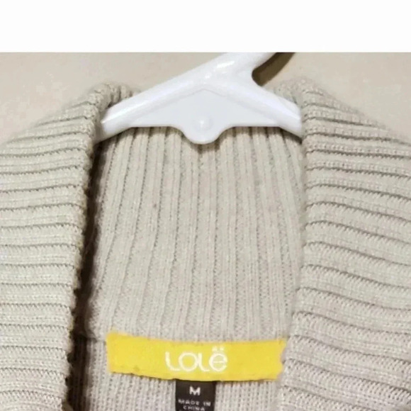 Lole Full Zip Mock Neck Sweater Women's Size Medium Long Sleeve Tan Snowflake - Picture 4 of 9
